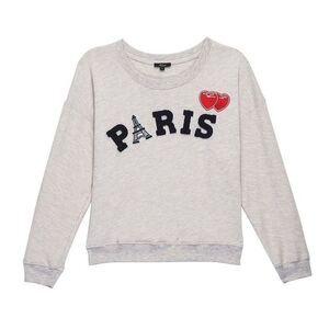 Rails Paris hearts and 3D Lettering pull over
